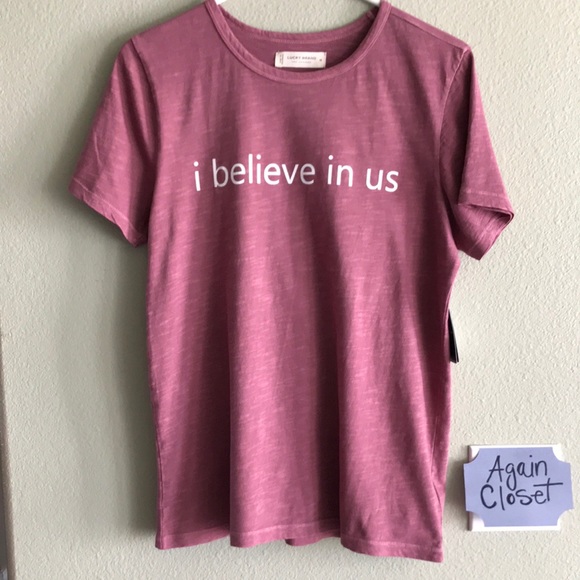 New Lucky Brand Women’s “I believe in us” Graphics Love Tee - Picture 2 of 4